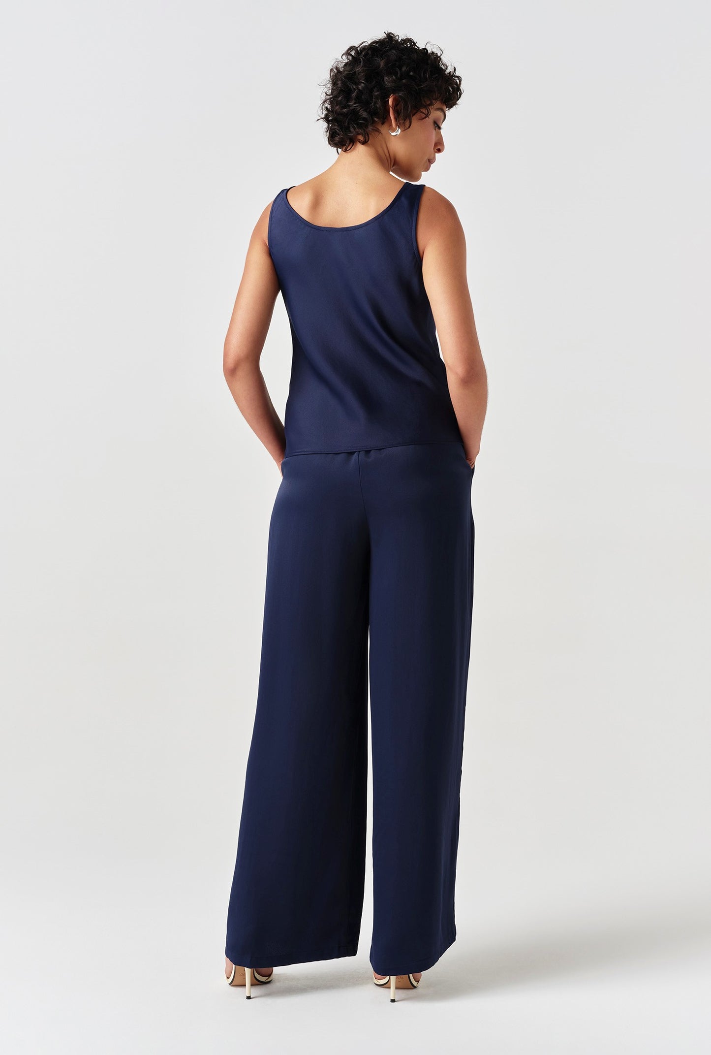 Nyla Cowl Neck Satin Top