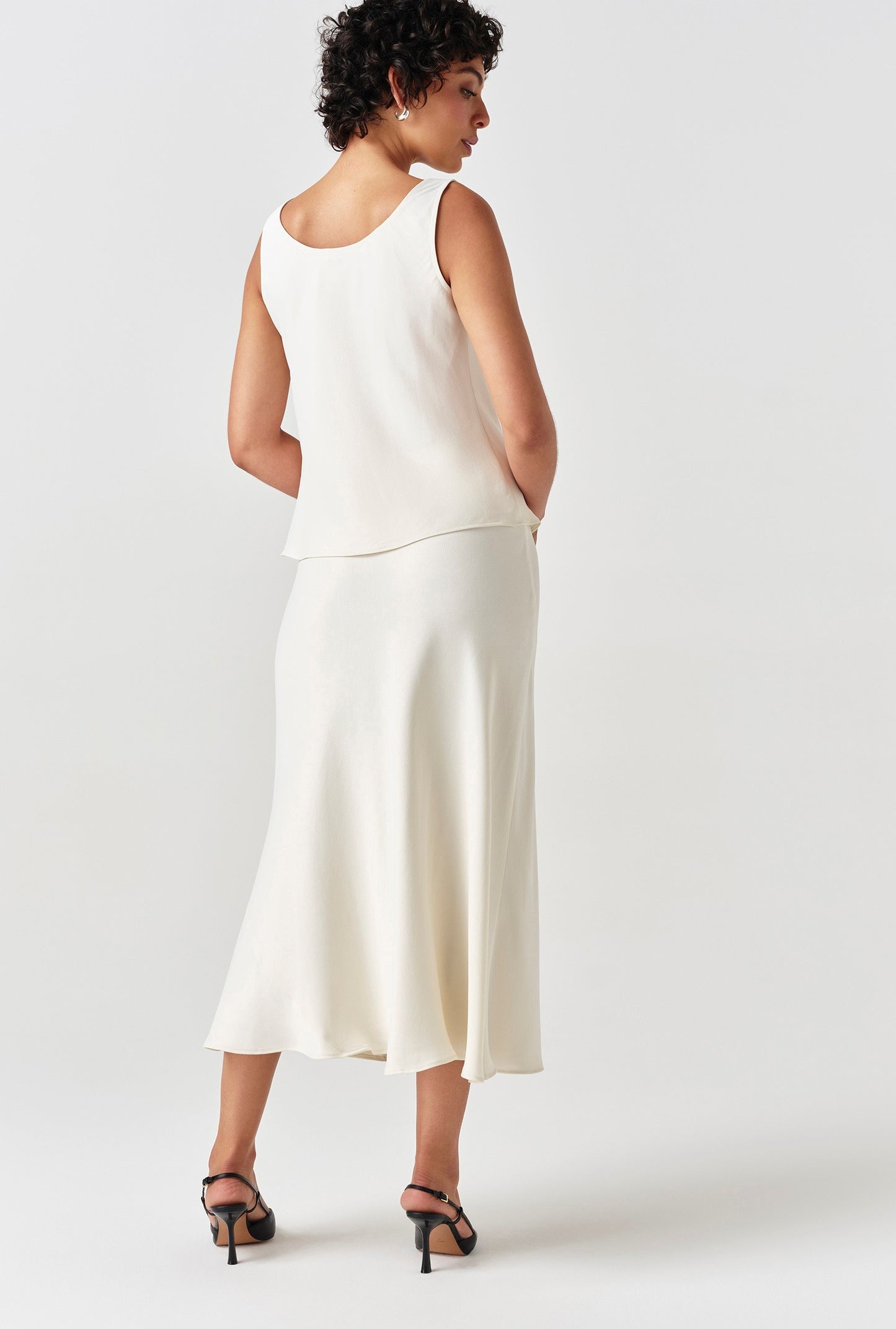 Nyla Cowl Neck Satin Top