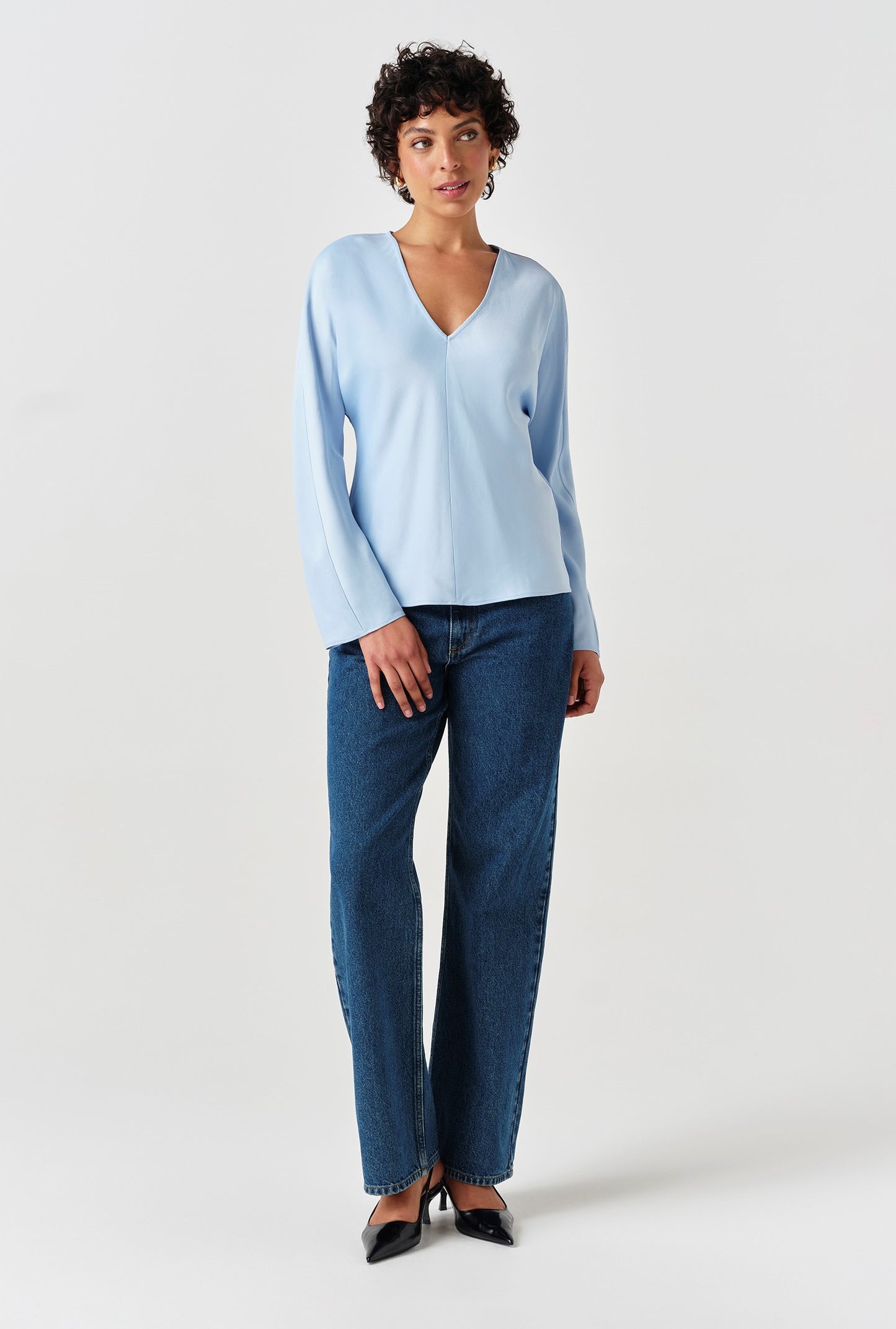 Lucille Long Sleeve Satin Top