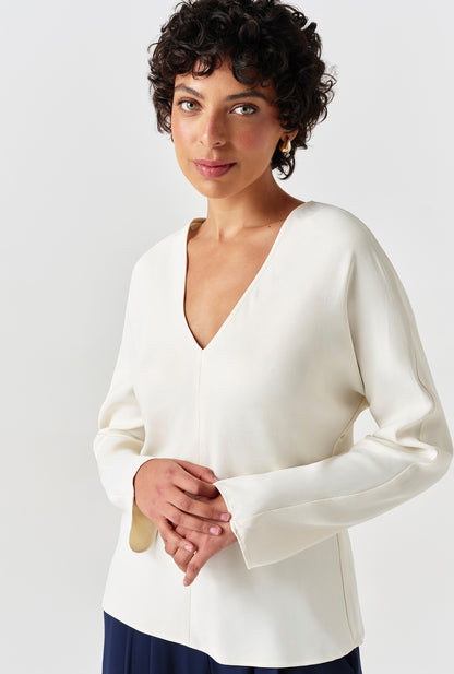 Lucille Long Sleeve Satin Top