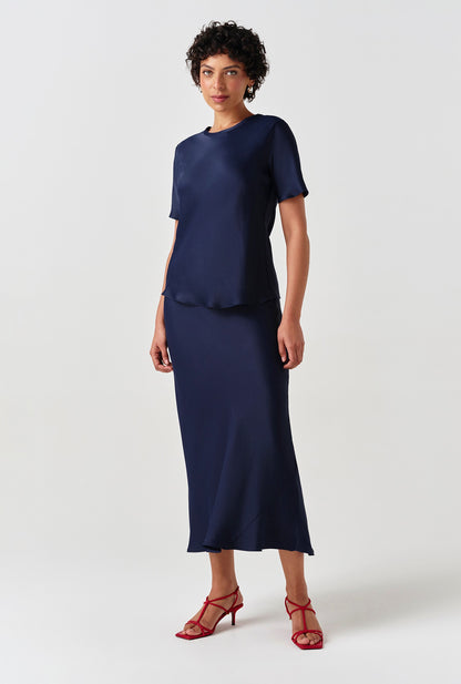Ria Short Sleeve Satin Top
