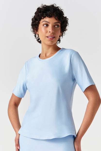 Ria Short Sleeve Satin Top