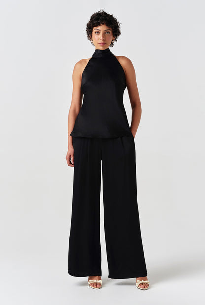 Reese High Neck Satin Top