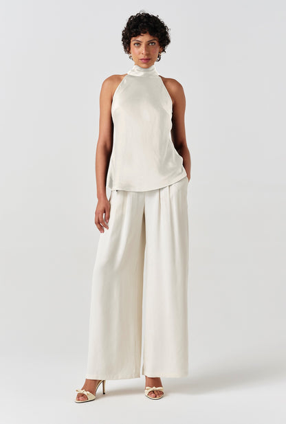 Reese High Neck Satin Top